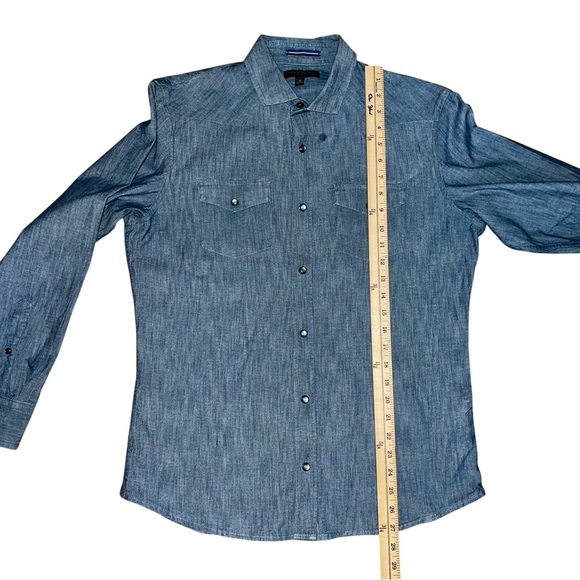 Banana Republic Slim Fit Pearl Snap Mens Size Medium - Picture 8 of 8